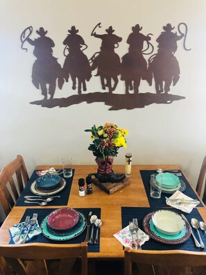 Enjoy the convenience of having a kitchen and dining room.