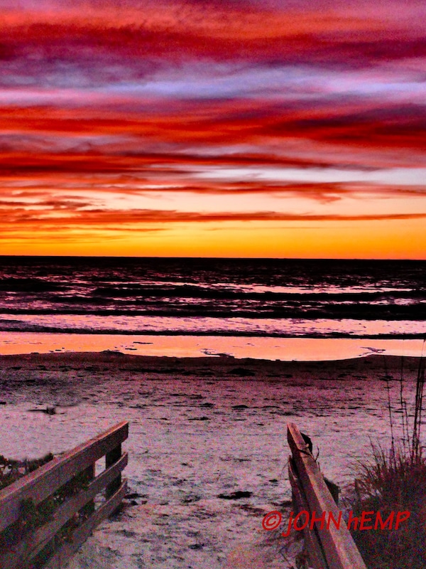 Stunning sunset captured at our 15th Ave Indian Rocks Beach entrance byJohn Hemp