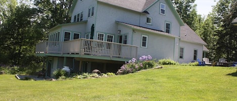 Large back yard with no visible neighbors. Over looking Acadia National Park.