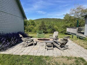 Fire pit over looking Gorham Mnt in Acadia National Park

