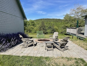 Fire pit over looking Gorham Mnt in Acadia National Park