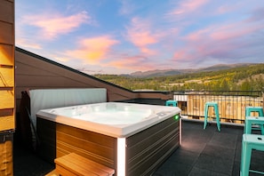 Roof top deck with private hot tub and amazing views