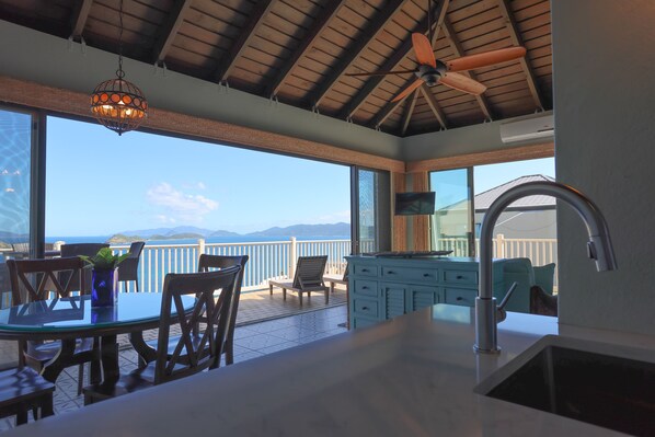 Beautiful views of JVD, Tortola and St. John from balcony, kitchen and bedroom!