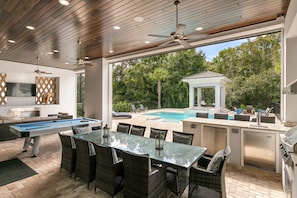 Grill and serve lunch in the summer kitchen (Disclaimer: Fireplace(s) not allowed for guest use, homeowner use only.)