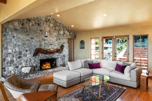 Living Room with a Fireplace