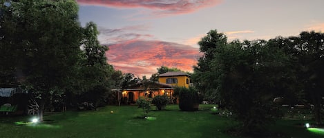 Beautiful sunsets and garden lighting in the evenings