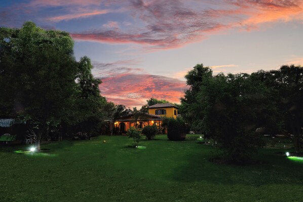 Beautiful sunsets and garden lighting in the evenings
