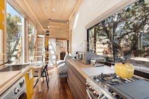 Kitchen with oversized windows