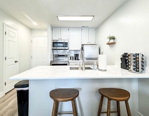 Cook in our updated kitchen with everything you need to stay in and be together
