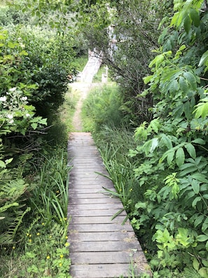 Sturdy wooden bridge ... just 60 steps from the property to the sand.