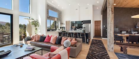 Living room with mountain and valley views