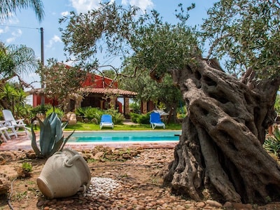 Magnífica villa de campo con piscina rodeada de viñedos.