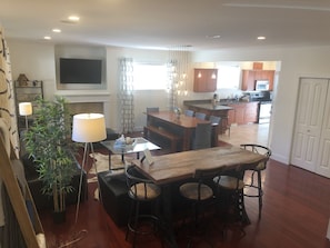 Living room and open concept kitchen