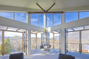 large windows in the living area