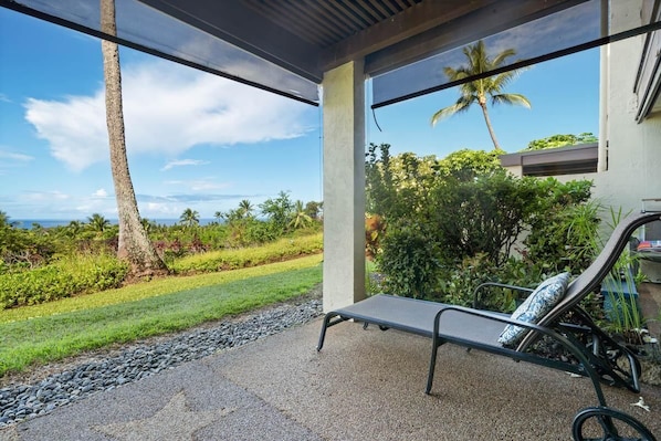 Golf course and ocean views from lanai &amp; living areas.