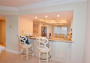 Bar into kitchen.