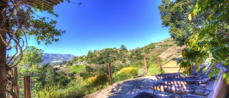 Carmel Valley View, Outside lounge and Boccie Ball court Hot Tub and Fire Place