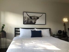 King bed with luxury linens
