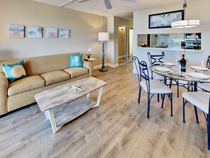 Living Room - New hardwood flooring creates an updated feel