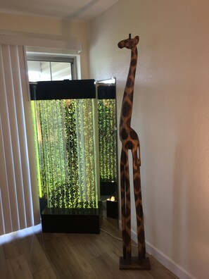 Giraffe and Water Bubble Cascade