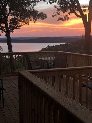 Ozark mountains on the horizon .