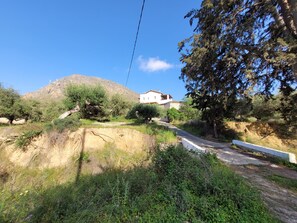 View of the villa, from the main road.