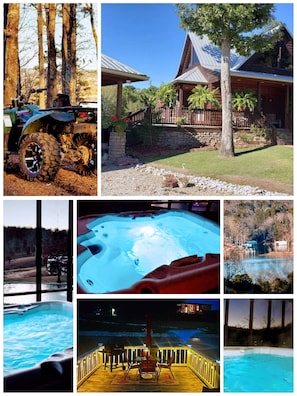 Hot tub on main house deck and beautiful views 