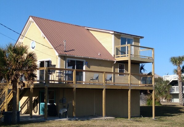 East side of Cottage faces the Sea.
