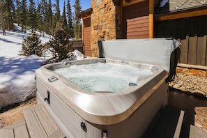 Soak in the private hot tub after a long day around town - Baldy Mountain Overlook Breckenridge Vacation Rental