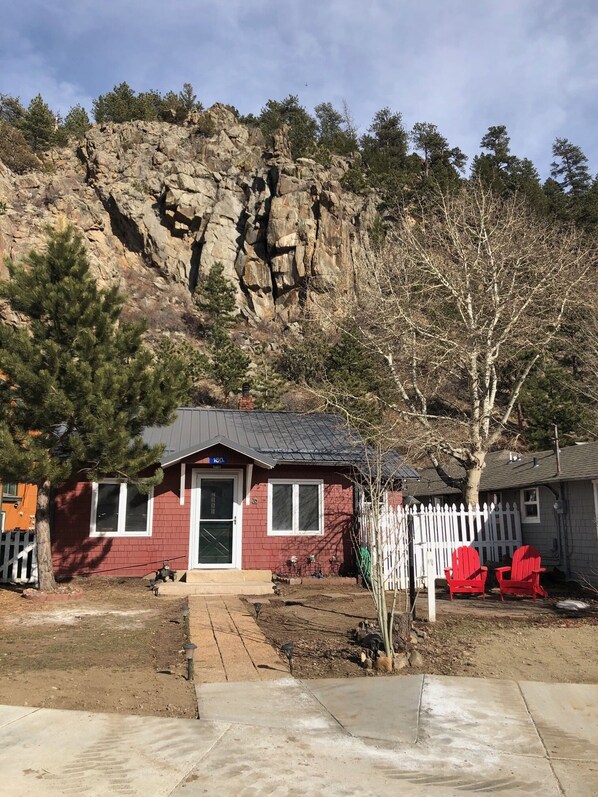 Park right in front of your cabin; sit outside and enjoy a view of the mountains