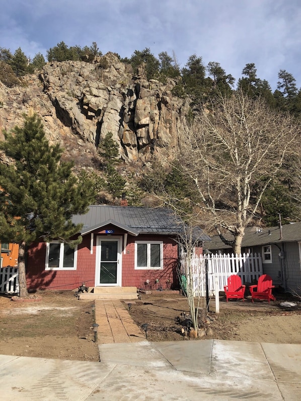 Park right in front of your cabin; sit outside and enjoy a view of the mountains