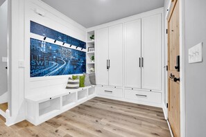 Foyer with custom built in Cabinetry