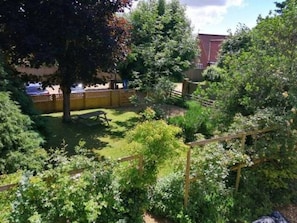 Pretty, enclosed, front garden and driveway