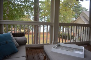 Morning coffee and evening drinks on the back porch are pure bliss.