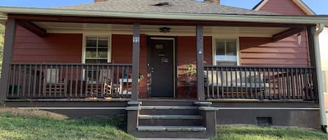 Great Front Porch to Relax and Watch the Sunset Behind Downtown and Mountains