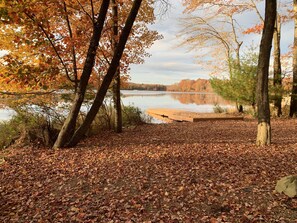 From back of house facing lake.