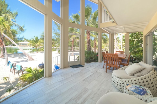 Experience this truly unique two-story lanai that is perfect for hanging out after a day in the sun.