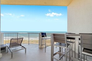 Private, spacious balcony with amazing views of the Atlantic.