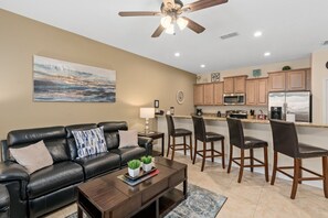 Living room and kitchen area