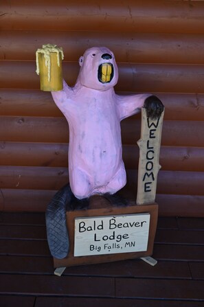 Take your picture with the bald beaver!