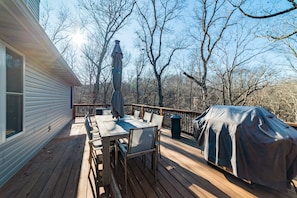 Main Deck with a large grill and table for 8 