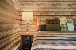 Wood Beams | King Bed | Classic Cabin Decor