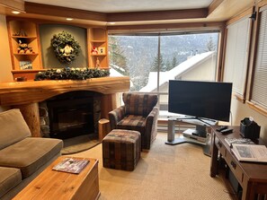 Living room, second level, winter 2022