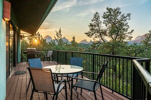 The private deck has a BBQ grill for outdoor dining and incredible Sedona views
