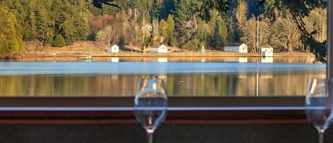 Enjoy the view of historic Bristish Camp National Park (seen across the bay) from Garrison Bay Hideaway!