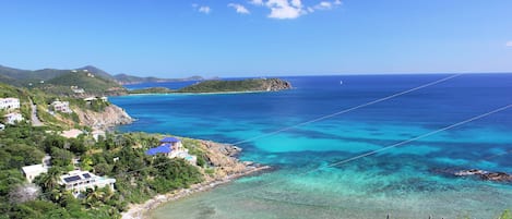  Your view from the Le Lapin, looking down the south shore of St John