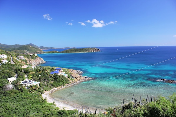  Your view from the Le Lapin, looking down the south shore of St John