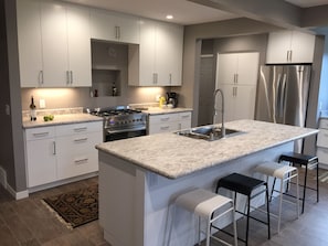 The main kitchen at Joten Lake with a gas stove (for people who love to cook).