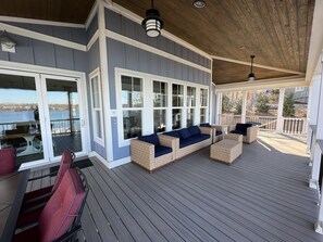 Main Level Porch, Dining table for 6, sectional couch for 6