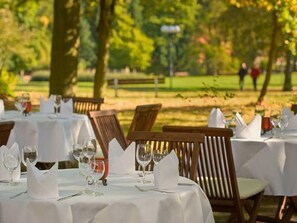 Outdoor banquet area